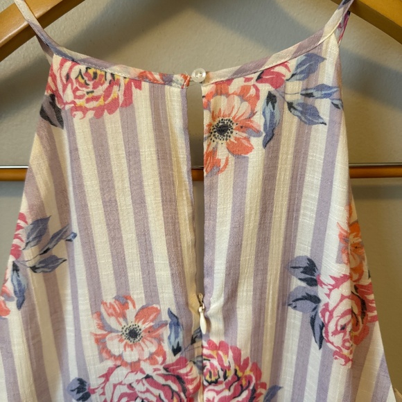 Candie’s floral striped handkerchief hem high neck dress - Picture 6 of 8